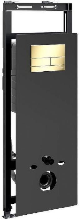 Инсталляция WasserKRAFT Salm 27TLT.010.ME.BL.PG04 для унитаза Черное стекло с клавишей смыва Золото глянцевое