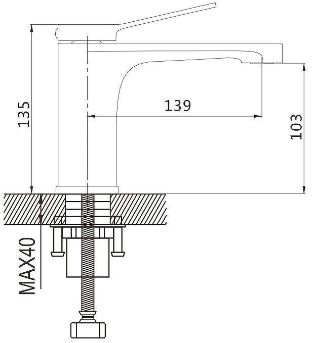 Смеситель для раковины Shevanik S6201H цвет Черный