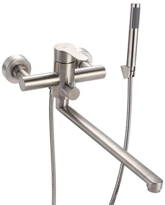 Смеситель для ванны Ростовская Мануфактура Сантехники SUS124-006EP универсальный Нержавеющая сталь