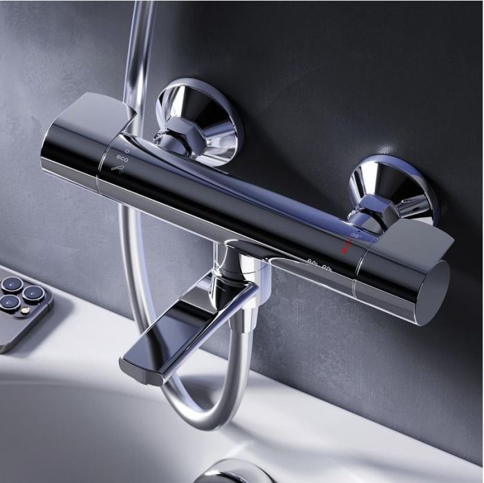 Смеситель для ванны AM.PM X-Joy F85A50000 с термостатом Хром