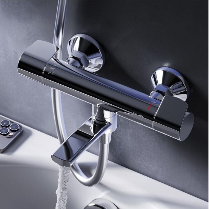 Смеситель для ванны AM.PM X-Joy F85A50000 с термостатом Хром