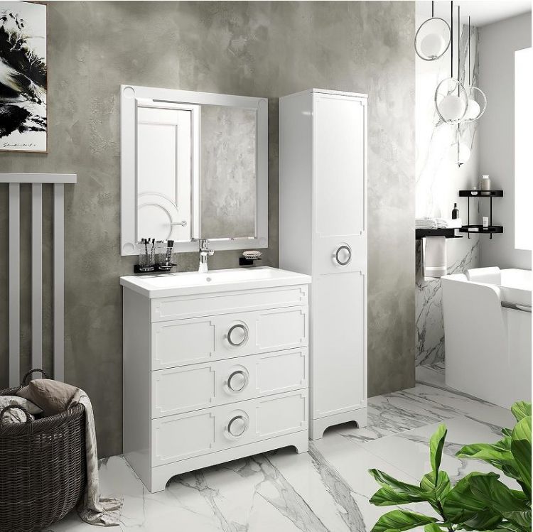 Тумба с раковиной Misty Лейла 60 УТ000011634 Белая