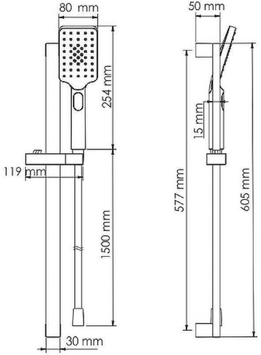 Душевой гарнитур WasserKRAFT A145 Хром