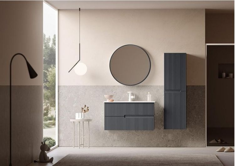 Тумба с раковиной Orka Moonlight 90 5003445 подвесная цвет Антрацит матовый