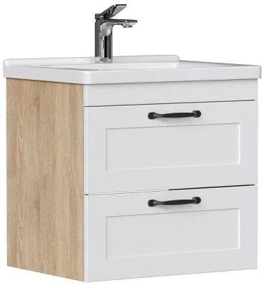 Тумба под раковину Equil Lago 60 tpLAGO60.2Y-04 подвесная цвет Белый Дуб сонома