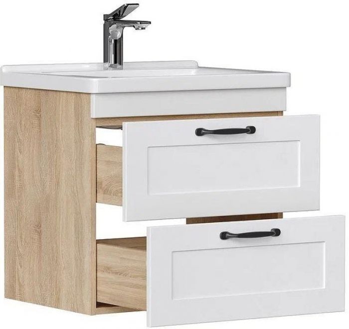 Тумба под раковину Equil Lago 60 tpLAGO60.2Y-04 подвесная цвет Белый Дуб сонома