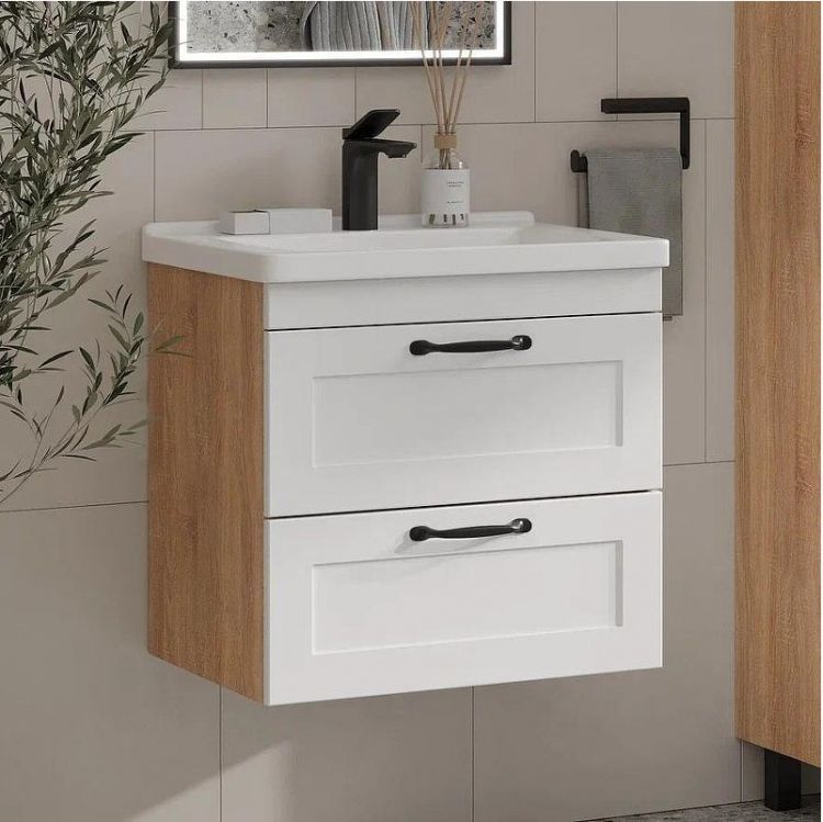 Тумба под раковину Equil Lago 60 tpLAGO60.2Y-04 подвесная цвет Белый Дуб сонома
