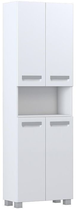Шкаф пенал Vigo Plaza 60 314 с бельевой корзиной цвет Белый