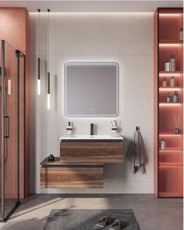 Тумба Cezares Slider 80 SLIDER-800-1C-PI-NA-P Орех дымчатый