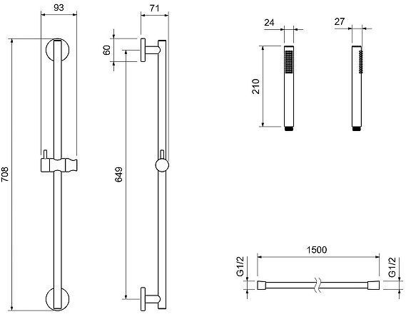 Душевой гарнитур Aquatek Европа AQ2012BGM цвет Оружейная сталь Душевой гарнитур Aquatek Европа AQ2012BGM цвет Оружейная сталь