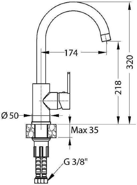 Смеситель для кухни Alveus Genesis Tonia G55 Beige 1129054 Бежевый