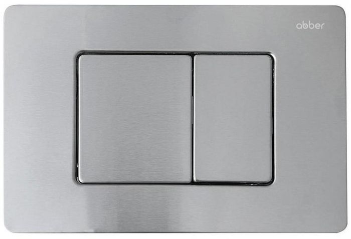 Комплект унитаза Abber Rechteck AC1201MB-AC0105-AC0120MCH с сиденьем Микролифт и клавишей смыва цвет Матовый хром