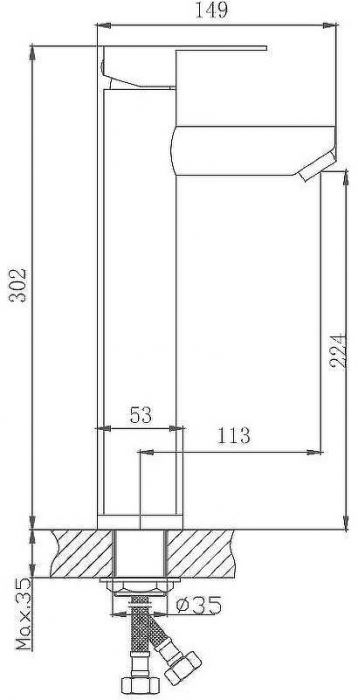 Смеситель для раковины Haiba HB11801 Нержавеющая сталь