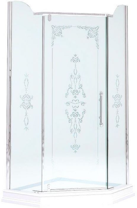 Душевой уголок Migliore Diadema Penta 90x90 24163 профиль Хром стекло прозрачное с декором