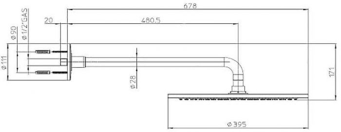 Верхний душ Bossini Dream-Oki H75360J.030 Хром
