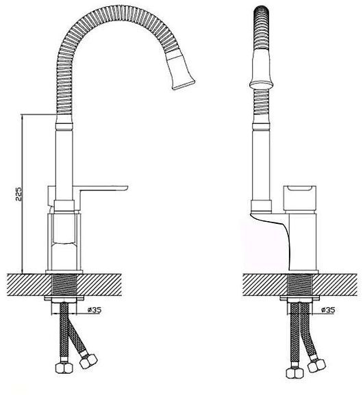 Смеситель для кухни D-Lin D155460-Q цвет  Хром