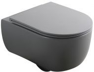 Унитаз Veconi Rino VRI-49TGR подвесной цвет Серый матовый с сиденьем Микролифт
