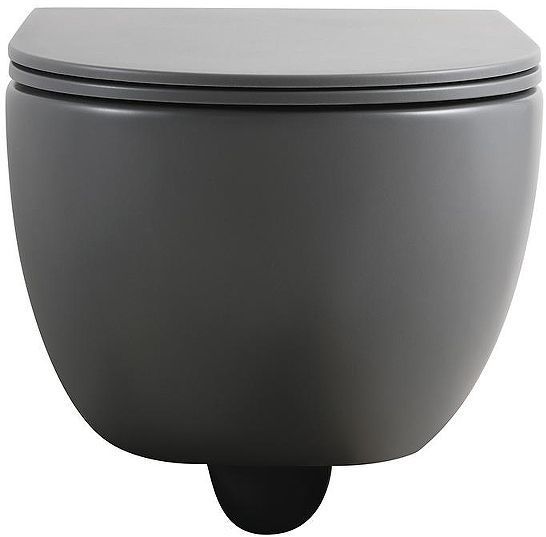 Унитаз Veconi Rino VRI-49TGR подвесной цвет Серый матовый с сиденьем Микролифт