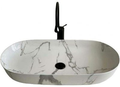 Раковина-чаша CeramaLux 81 350 Белый мрамор