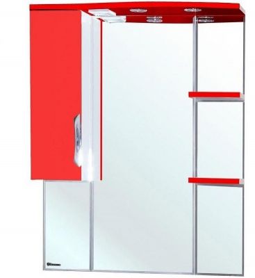 Зеркало со шкафом Bellezza Лагуна 75 L 4612112002030 с подсветкой L Красное Белое