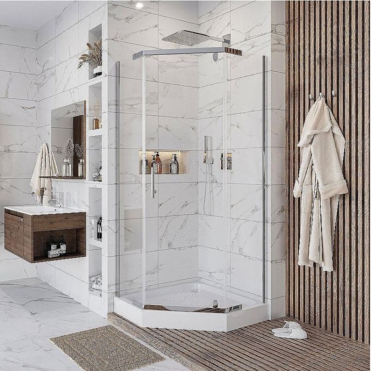 Душевой уголок Niagara Eco 90х90 NG-009-14D профиль Хром стекло прозрачное