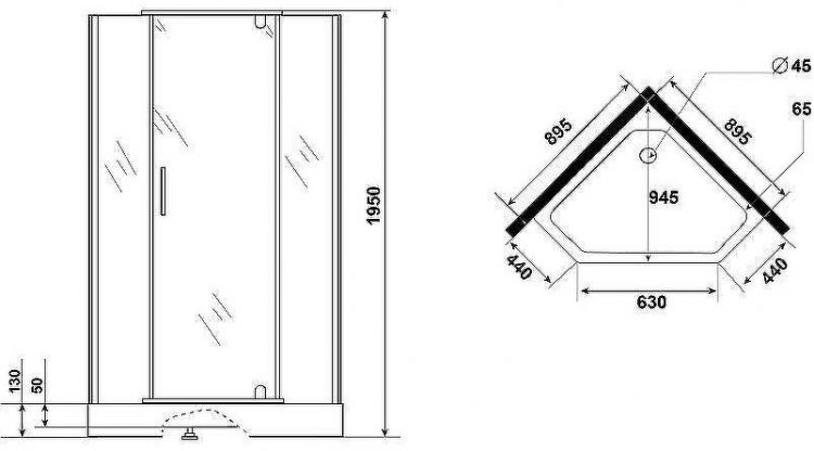 Душевой уголок Niagara Eco 90х90 NG-009-14D профиль Хром стекло прозрачное