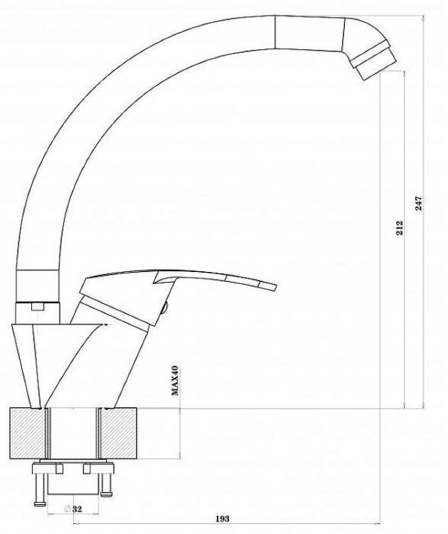 Смеситель для кухни Florentina Мира 313.38H.1123.302 цвет Антрацит