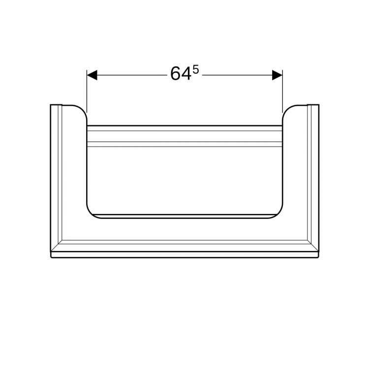 Тумба под раковину Geberit Citterio 88.4x55.4x50.4, темный дуб, черное стекло [500.559.JJ.1]