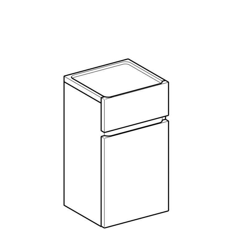 Тумба под раковину Geberit Renova Nr. 1 Plan с дверцей , 39x36, натуральный дуб [869023000]