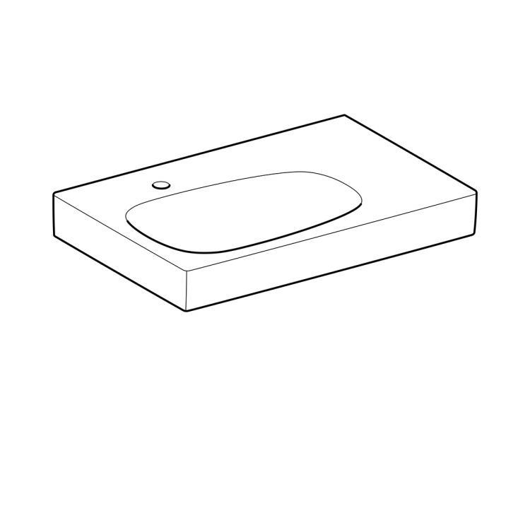 Раковина Geberit Citterio 75х50, полочка справа, без перелива [500.545.01.1]