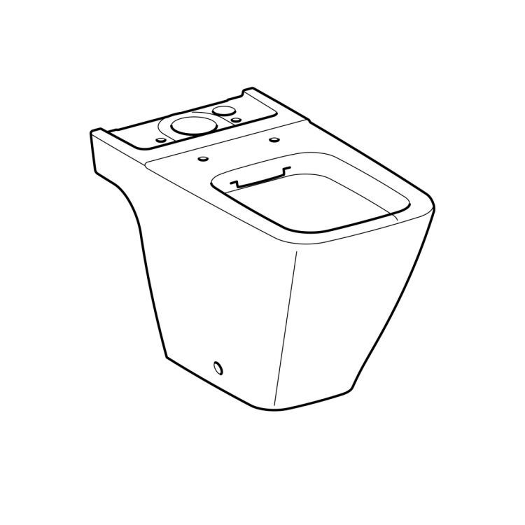 Чаша унитаза напольного безободковая Geberit iCon Square Rimfree®, T=63.5cm, белый [200930000]