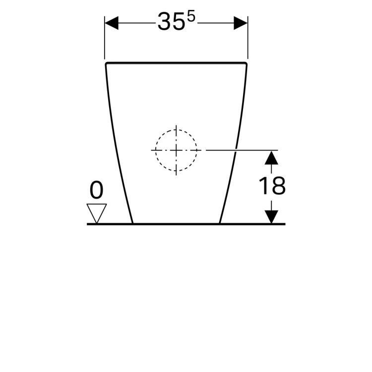 Чаша унитаза напольного безободковая Geberit iCon Square Rimfree®, T=63.5cm, белый [200930000]