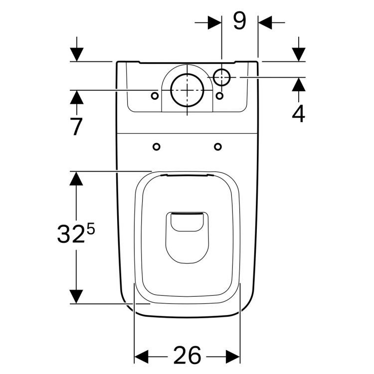 Чаша унитаза напольного безободковая Geberit iCon Square Rimfree®, T=63.5cm, белый [200930000]