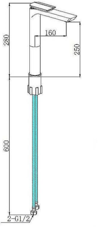 Смеситель для раковины Boch Mann Como CB XL BM9631 Хром Черный матовый