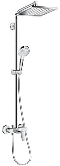 Hansgrohe Crometta E 240 SHP Душевая система 102см, с верхним душем 240х240мм., ручным дешем и однорычажным семесителем, цвет: хром  ЦЕНА по АКЦИИ