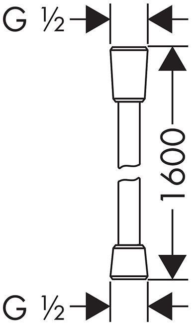 Hansgrohe Isiflex Душевой шланг 1600мм, цвет: шлифованный черный хром