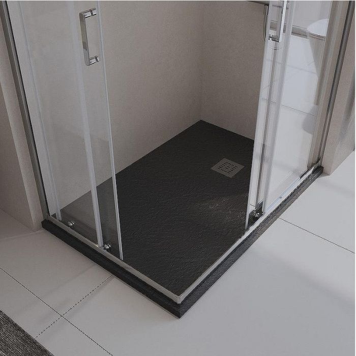 Душевой поддон из искусственного камня BelBagno Uno 120x80 TRAY-MR-UNO-AH-120/80-35-NERO-CR Черный матовый