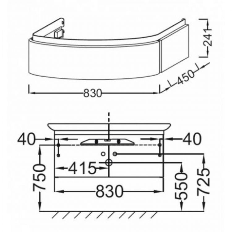 Тумба подвесная Presquile, цвет белый бриллиант, лак, 85 см, [EB1100-G1C]