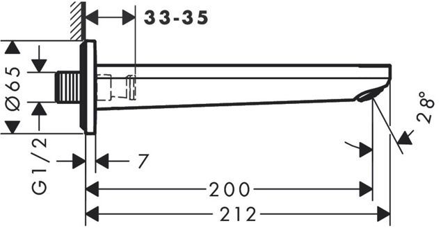 Hansgrohe Rebris S Излив на ванну, цвет: хром