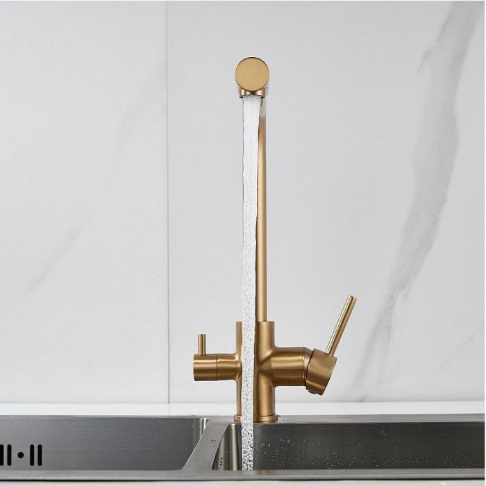 Смеситель для кухни Shevanik S328G цвет Золотой сатин