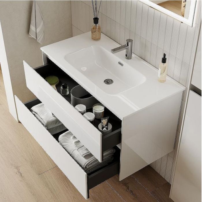 Тумба под раковину Sancos Cento 120 CN120-1W подвесная Белый глянец