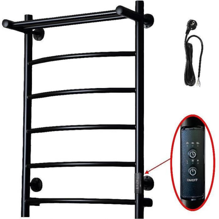 Электрический полотенцесушитель Тругор ПЭК 5П СП 80x50 с полкой Черный