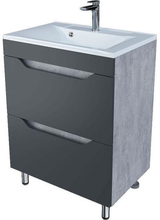 Тумба под раковину Stella Polar Абигель 65 SP-00001131 Серая Цемент