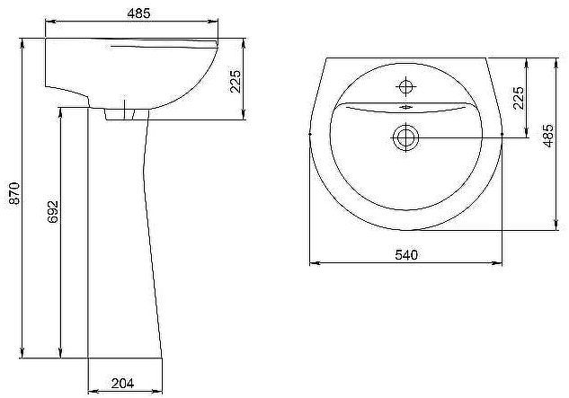 Раковина Santeri Соната 55 1.3111.2.S00.11B.0 Белая
