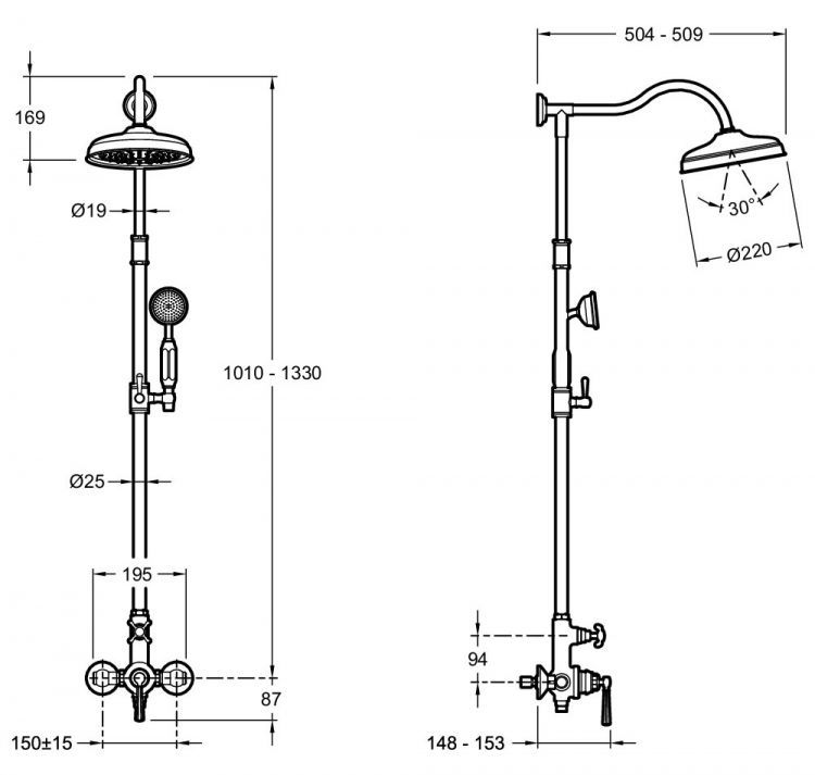 Душевая система Jacob Delafon Cleo E24311-CP, хром Душевая система Jacob Delafon Cleo E24311-CP, хром