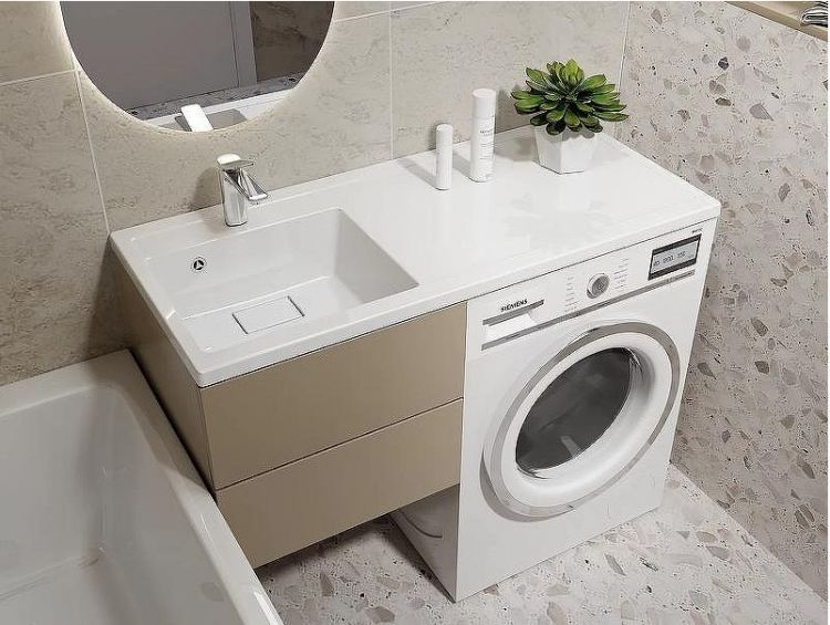 Раковина Paola Magenta 110 L с местом под стиральную машину Белая глянцевая Раковина Paola Magenta 110 L с местом под стиральную машину Белая глянцевая