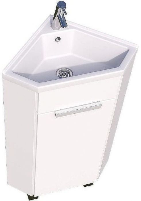 Тумба с раковиной 1MarKa Penta 37Н Ц0000001635 угловая Белый глянец