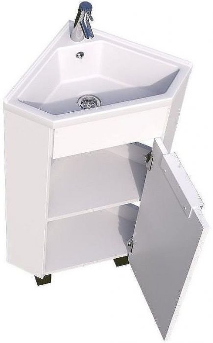 Тумба с раковиной 1MarKa Penta 37Н Ц0000001635 угловая Белый глянец