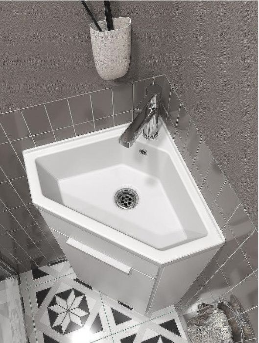 Тумба с раковиной 1MarKa Penta 37Н Ц0000001635 угловая Белый глянец