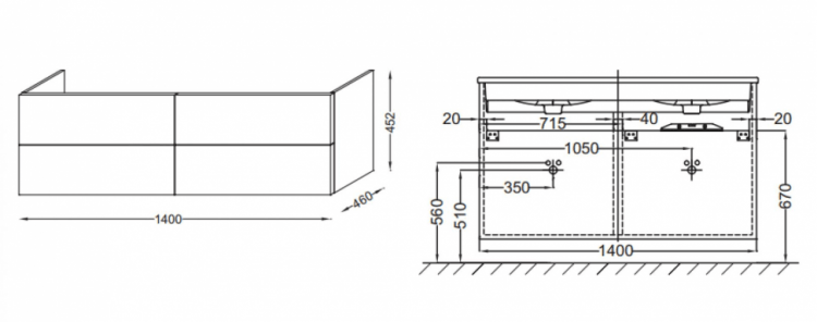 Тумба под раковину Jacob Delafon Vox 140 см EB2070-R2-E16 ореховое дерево Тумба под раковину Jacob Delafon Vox 140 см EB2070-R2-E16 ореховое дерево